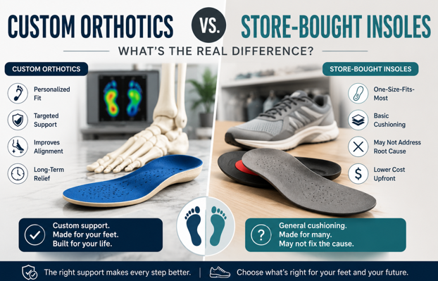 Custom Orthotics vs. Store-Bought Insoles: What's the Real Difference?