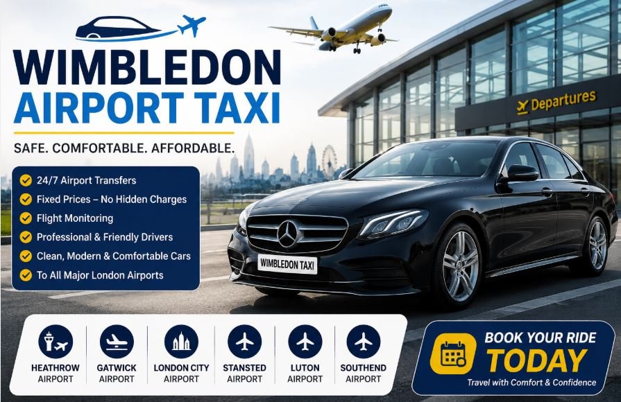 Wimbledon Airport Taxi – Safe, Comfortable, and Affordable Airport Transfers